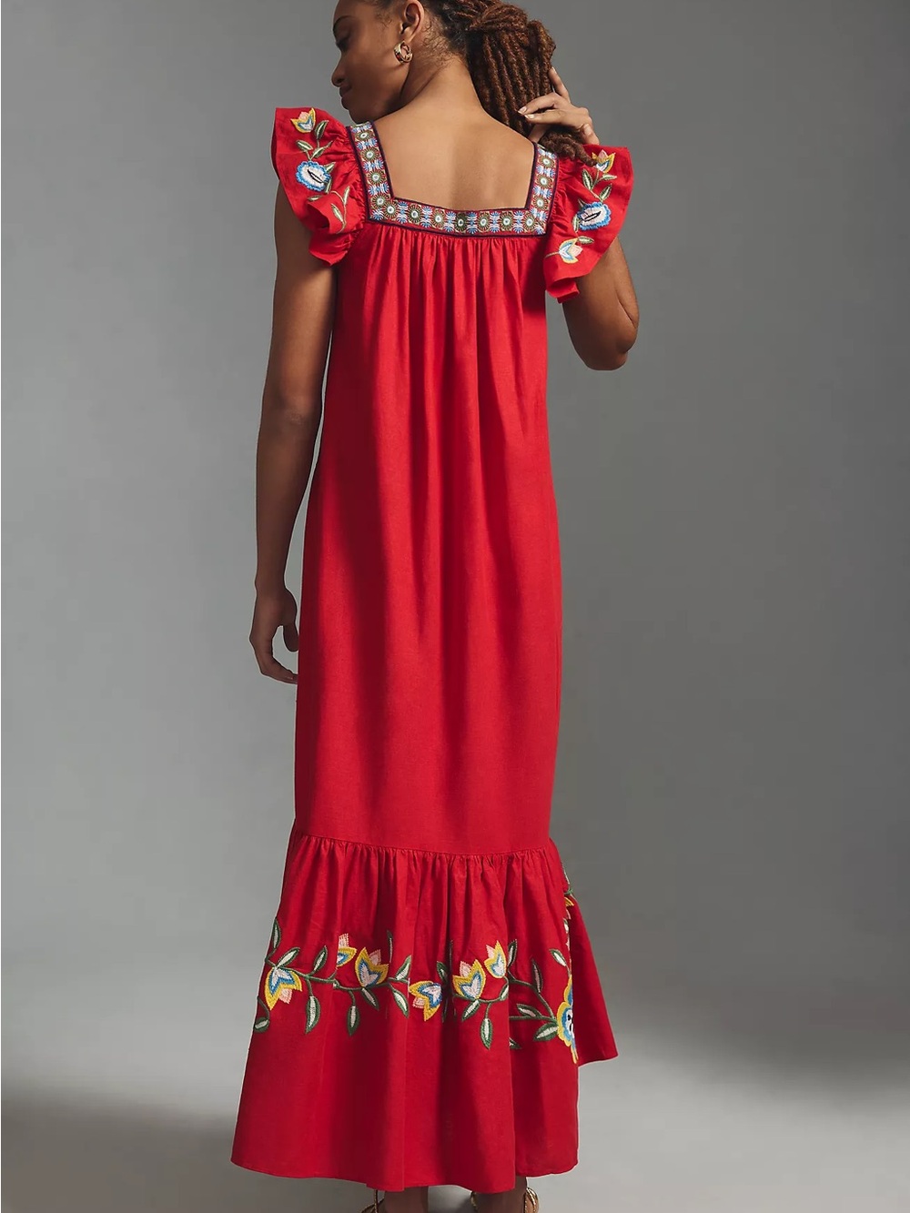 Farm Rio Embroidered Square-Neck Dress - Picture 3 of 9